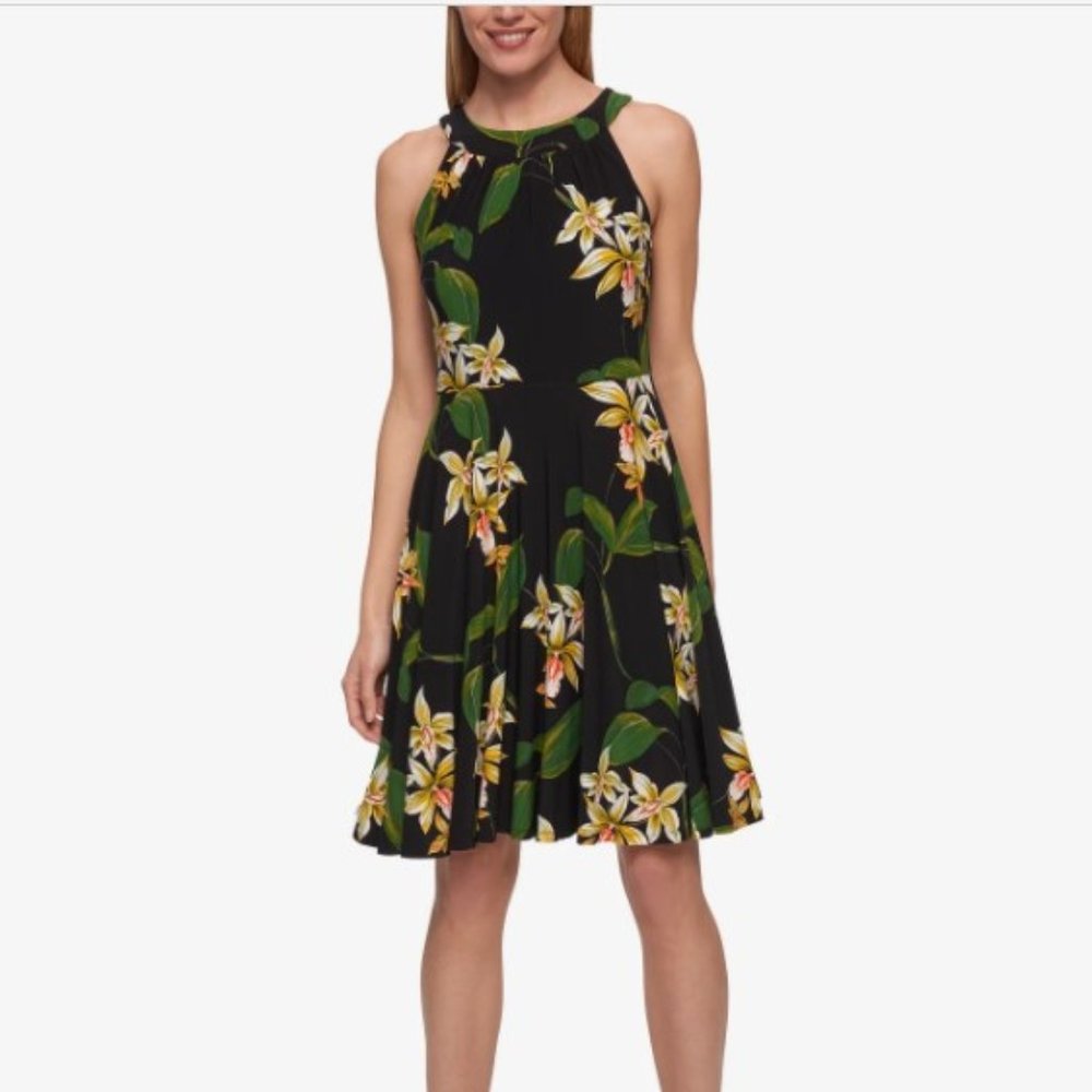 Tommy Hilfiger Floral-Print A-Line Dress Sz 4